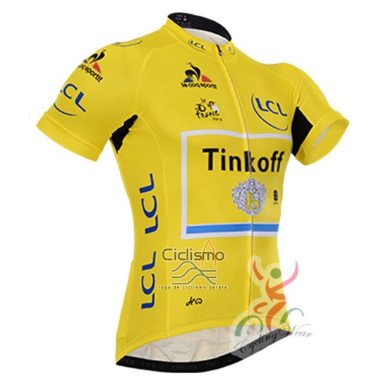 Tinkoff Lider Ropa Ciclismo Culotte Corto 2016 Hombre Mangas Cortas AMarillo y Negro